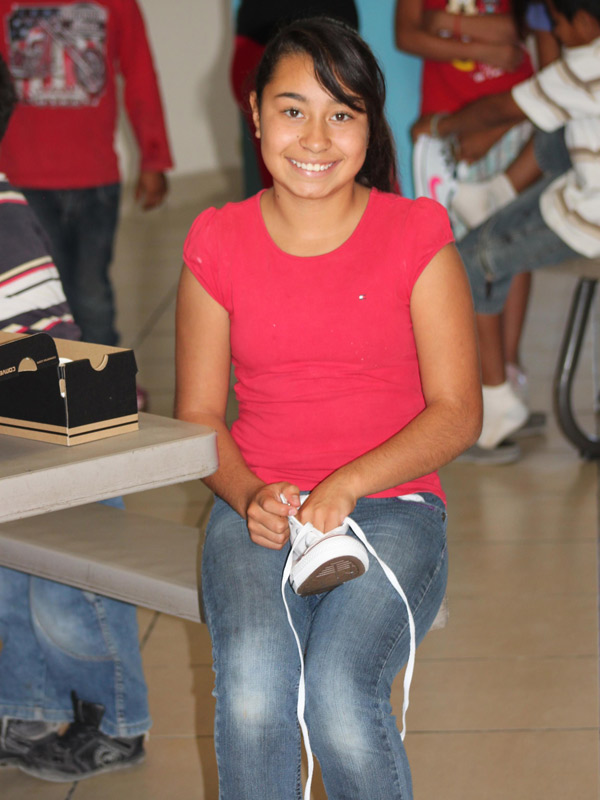 Meli with her new shoes