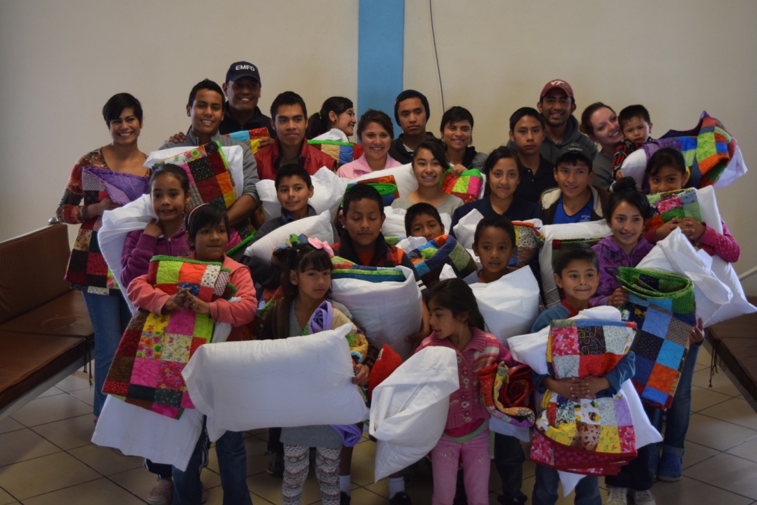 The mission team purchased pillows and pillow cases for each child and each staff person at La Familia.
